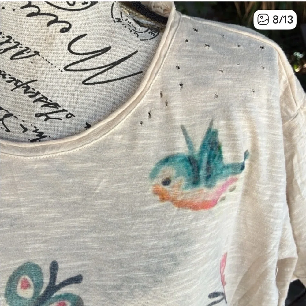 NWT🦌🦋🦜Magnolia Pearl 💯 Cotton
Frolic Tee in One Size Fits Most - Picture 8 of 13